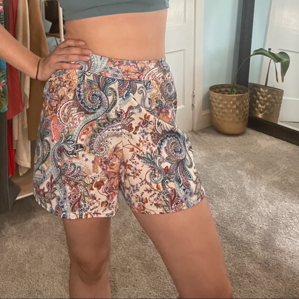 Paisley Print Shorts